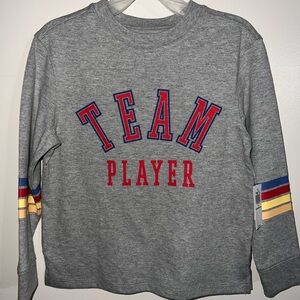 Old Navy Gray 'Team Player' Kids Long Sleeve Tee